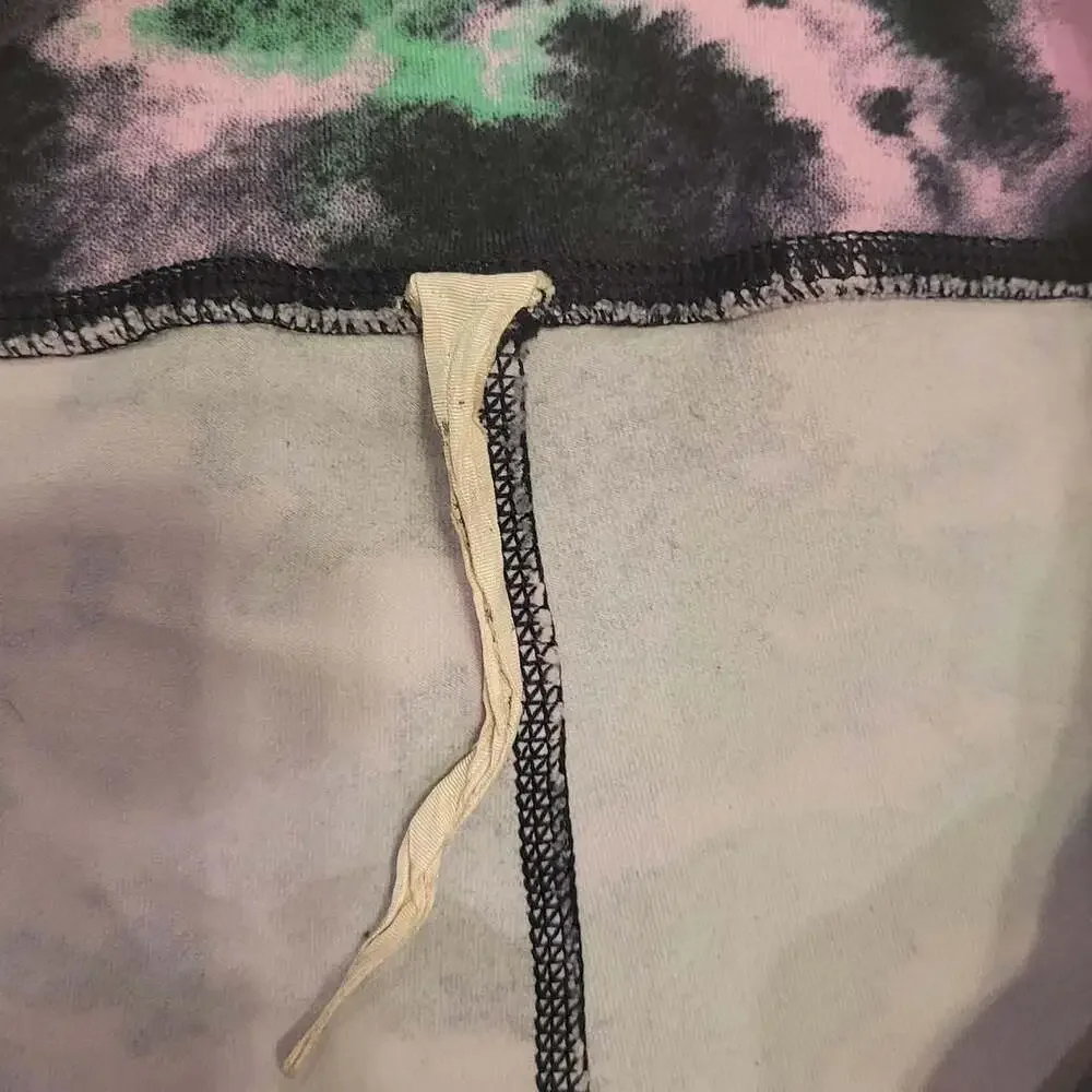 Alo Yoga Tie-Dye Cropped Leggings Black Pink Green Size S